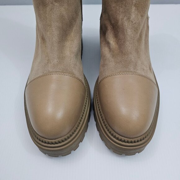 Marc Fisher LTD Hadria Ankle Boot Womens 8 Natural Tan Suede Chelsea Cap Toe - Picture 5 of 14